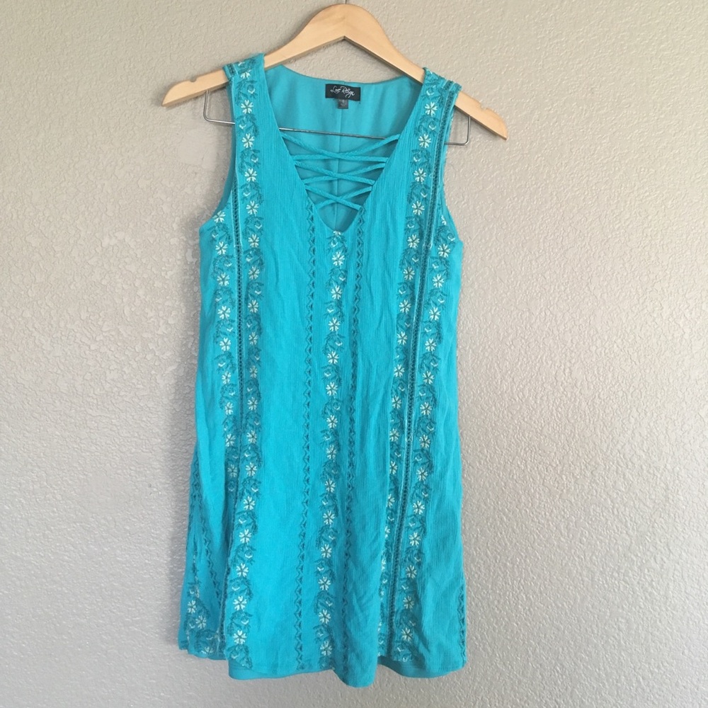 Blue boho dress